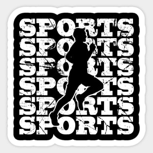 Sports Man with distressed white text Sticker